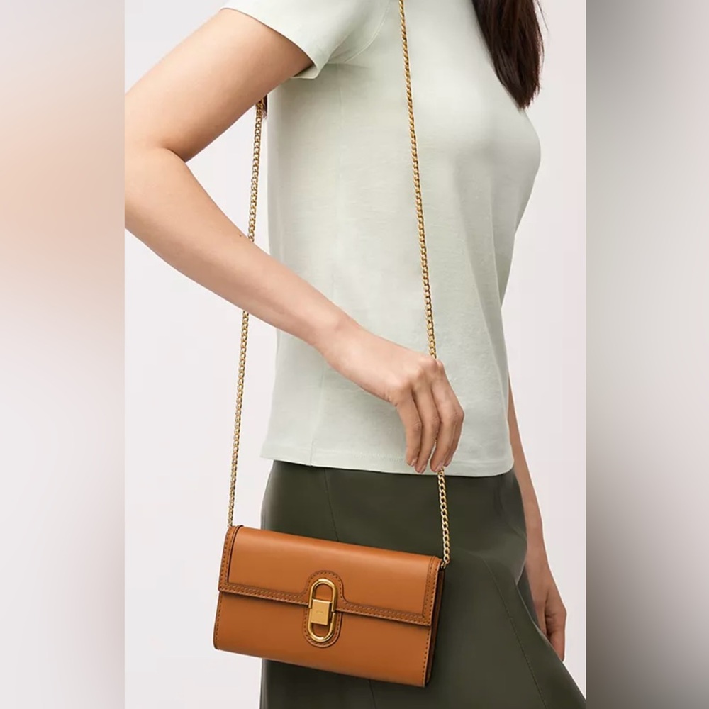 Fossil tan leather crossbody/wallet NWT